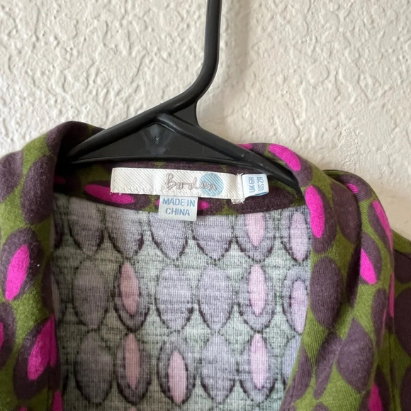 Boden button up shirt dress 70s long sleeve belted indie printed teacher career - Picture 10 of 12